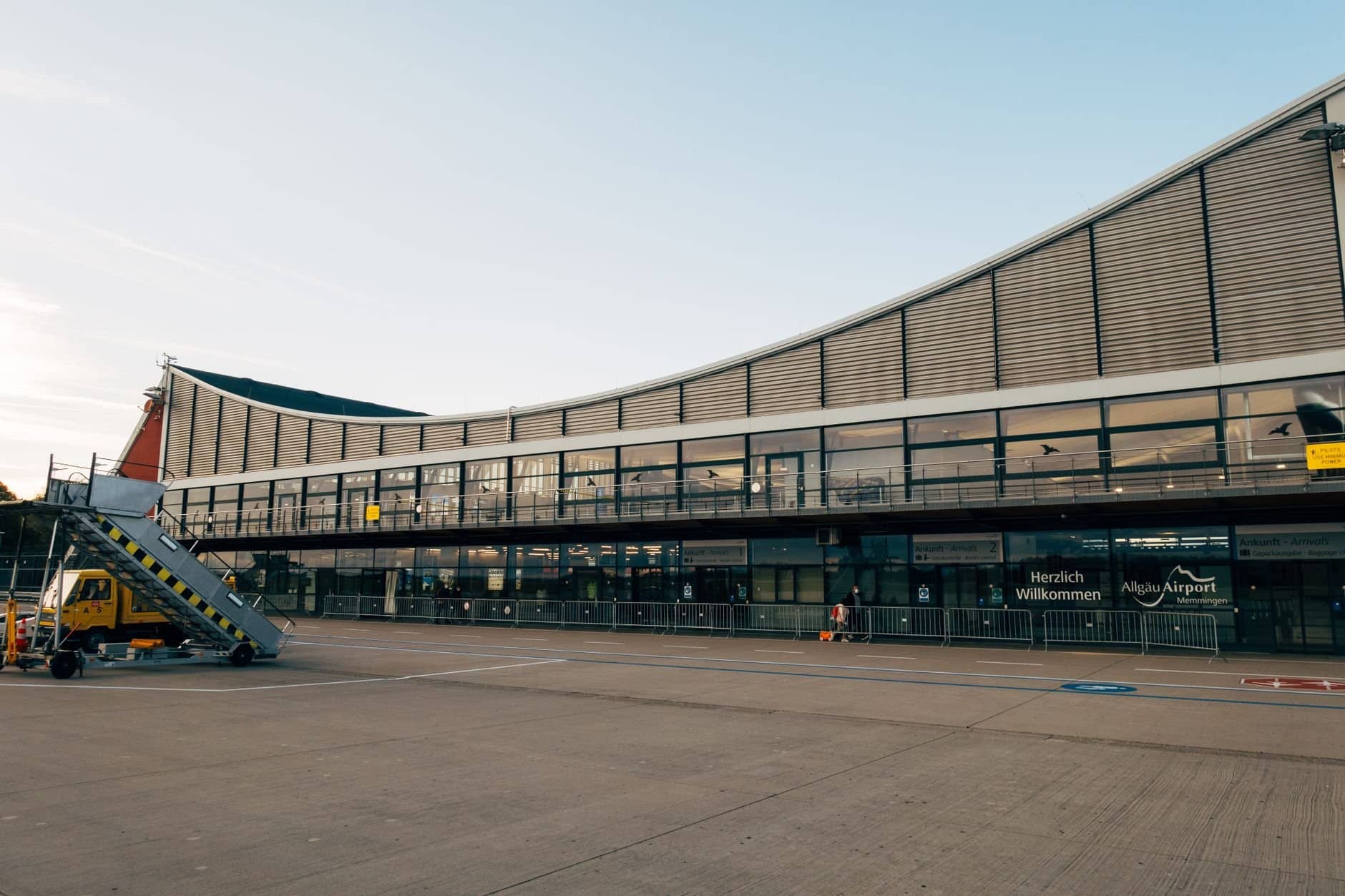 Contemporary design of Allgäu Airport, Memmingen in Germany.