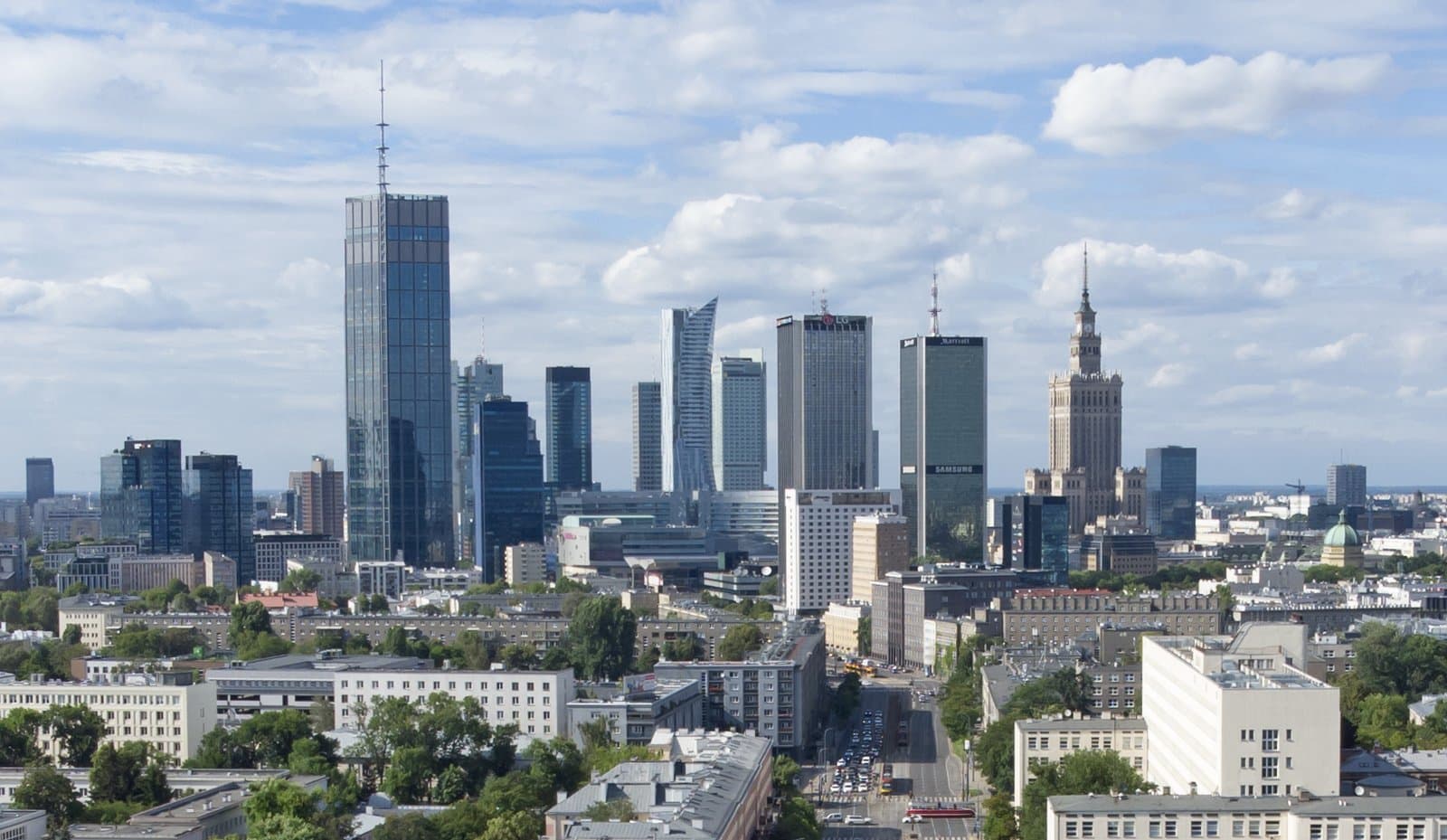Warsaw skyline — the flexible calendar view shows you a whole month's prices at once