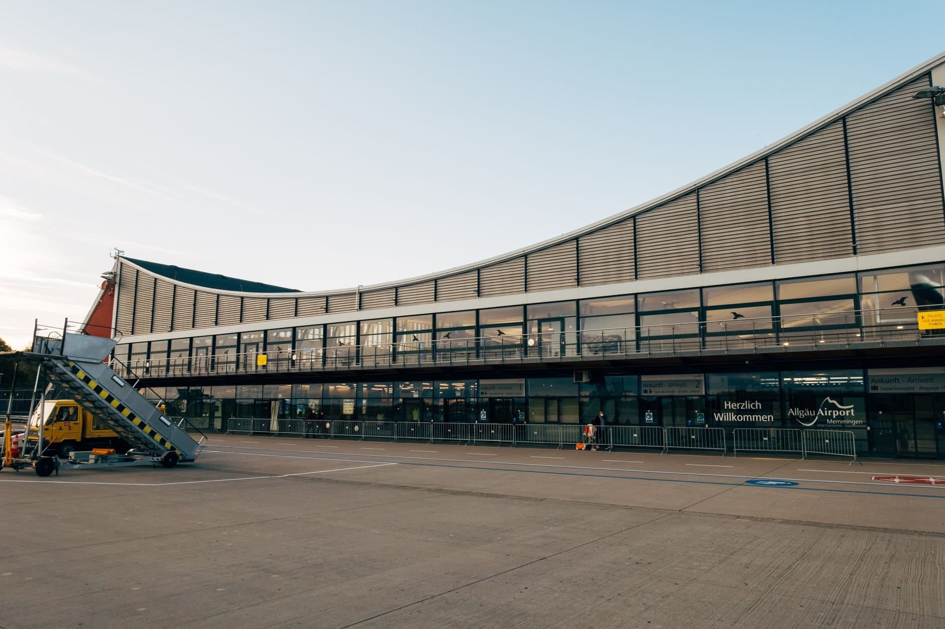 Contemporary design of Allgäu Airport, Memmingen in Germany.