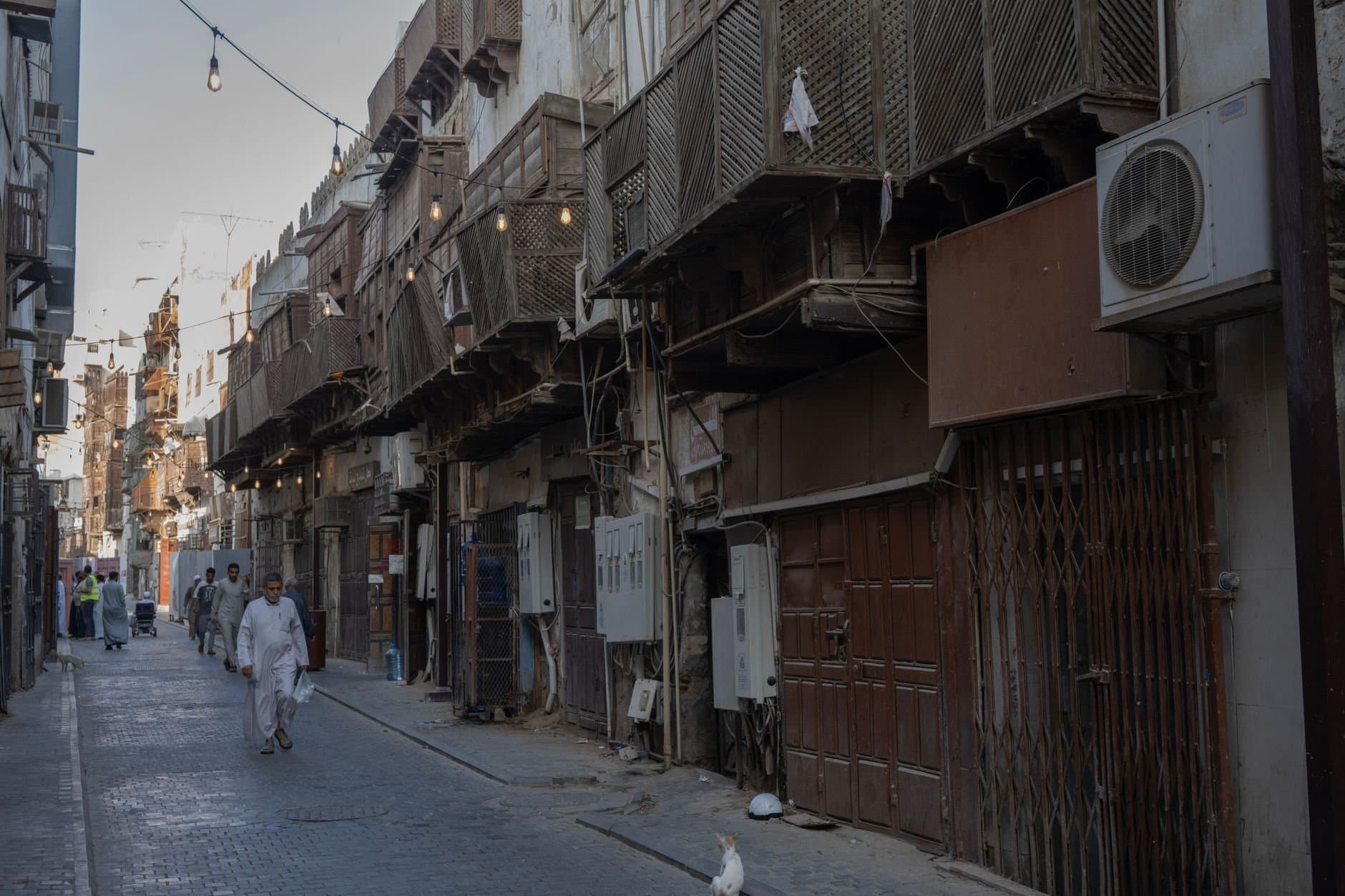 Explore the historic architecture and serene street views of Al-Balad in Jeddah.