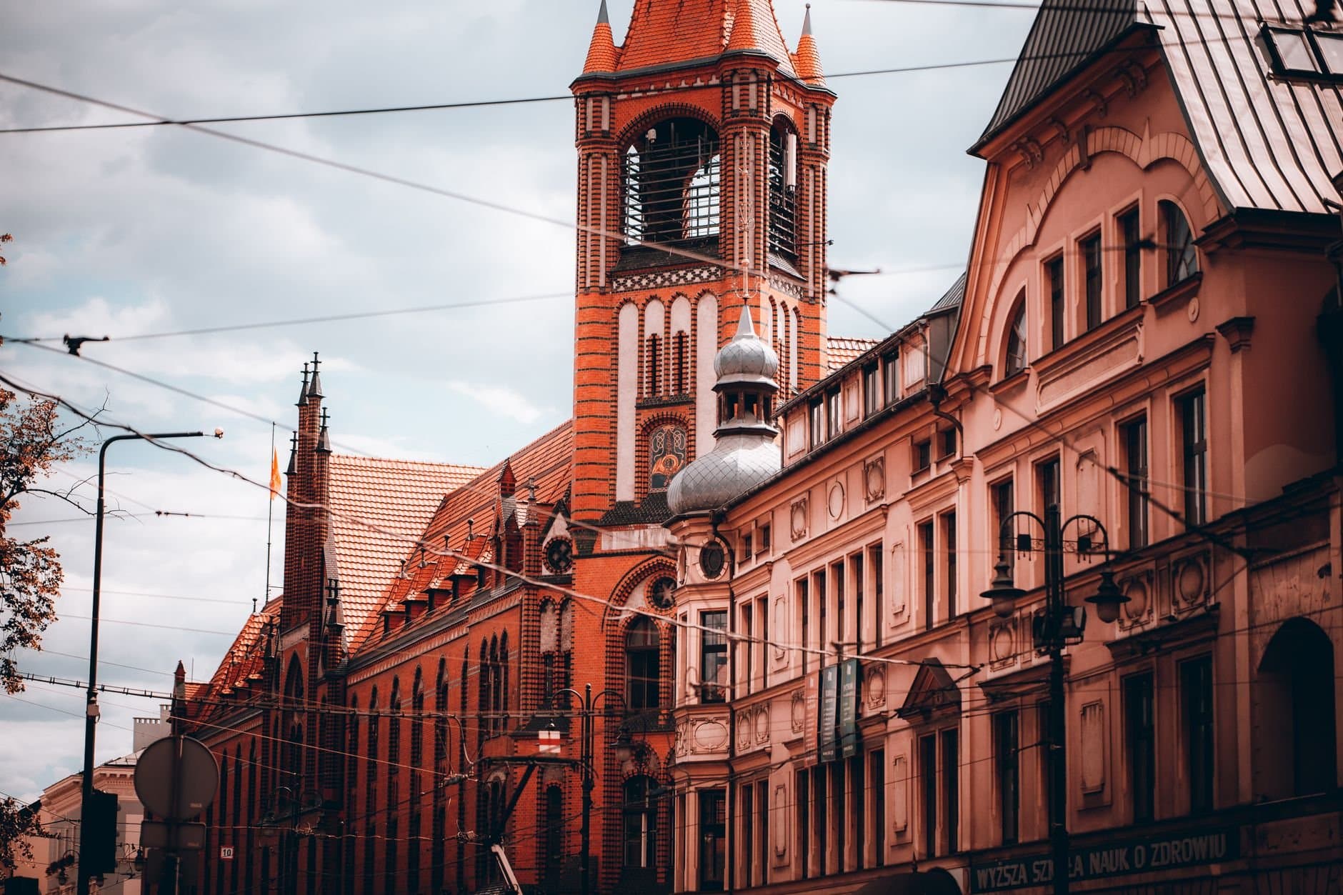 Stunning Gothic architecture showcasing historic towers in Bydgoszcz, Poland.