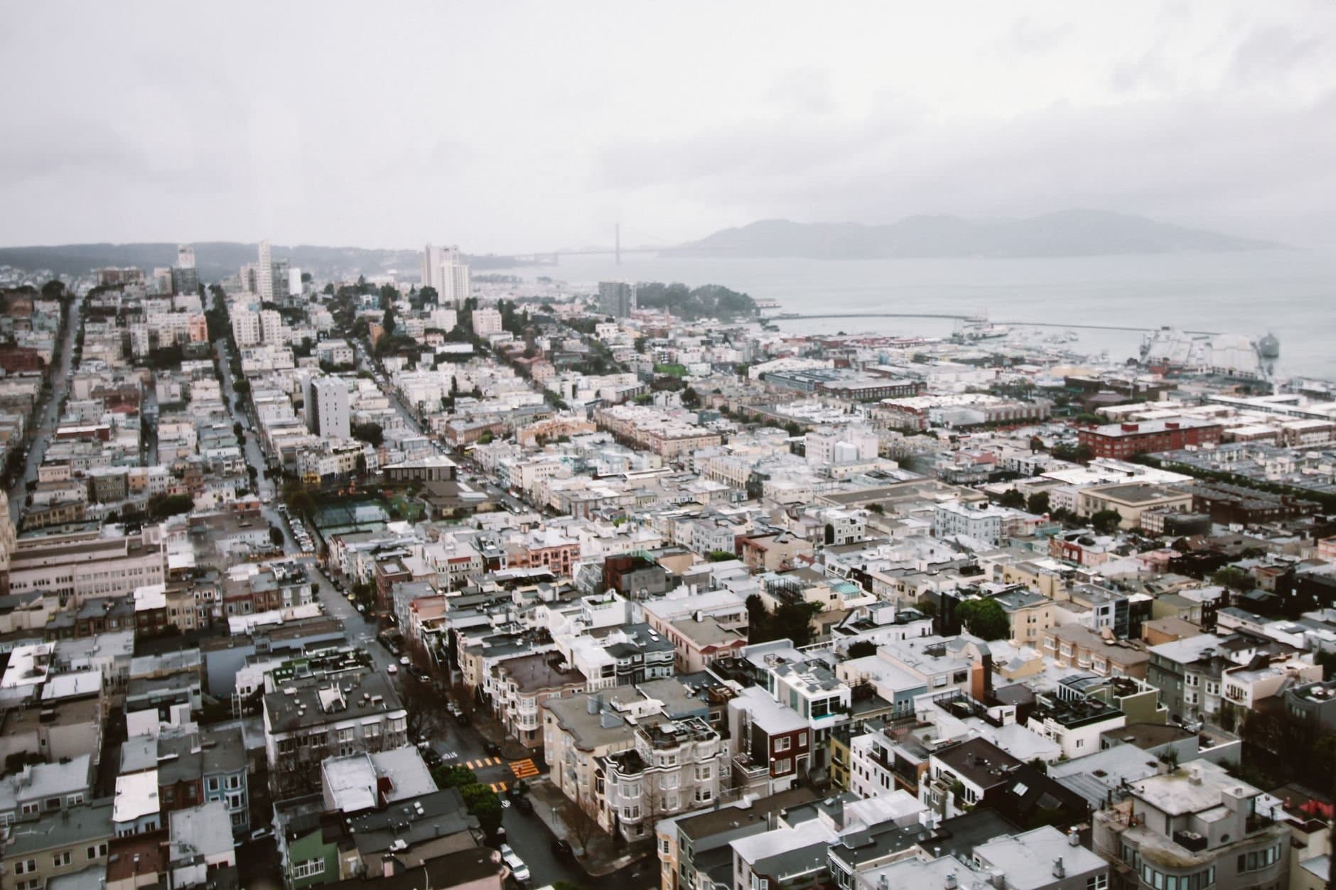 Discover the stunning aerial view of San Francisco's architecture and urban landscape.